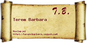 Terem Barbara névjegykártya